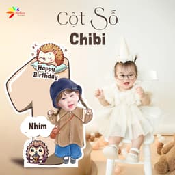 Cột số kèm chibi sinh nhật cho bé trai bé gái 2