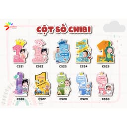 Cột số kèm chibi sinh nhật cho bé trai bé gái 8