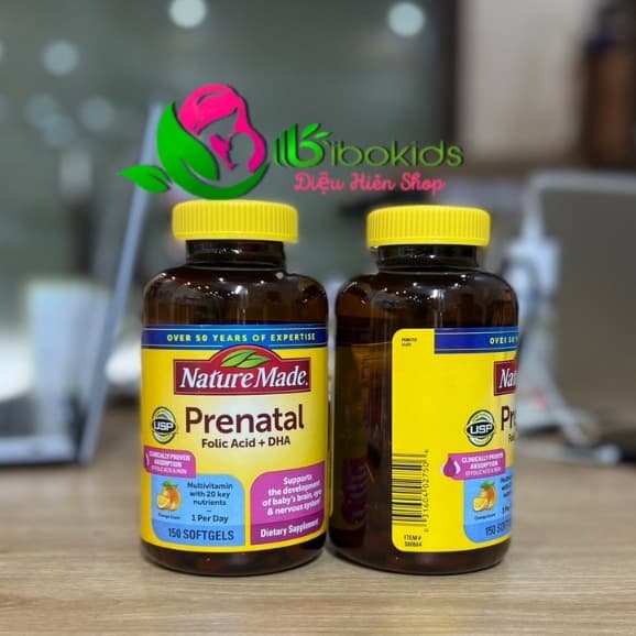 (mẫu mới)Vitamin Tổng Hợp Cho Bà Bầu_ Prenatal Multi +DHA (mẫu axit folic + dha)