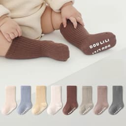 Set 10 Đôi Tất Cổ Bo Cao Cho Bé Trai Bé Gái Chất Gân Tăm Thấm Hút Mồ Hôi Co Giãn Tốt SS25 { T209 } 3