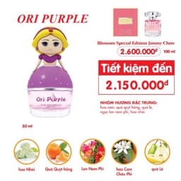 Nước Hoa Bé Gái Ori Pink - Purple - Blue - Yellow (30ml) - DỄ THƯƠNG, NGỌT NGÀO, ĐÁNG YÊU 4