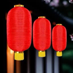 Đèn Lồng vải tròn, trụ có tua rua trang trí Tết , nhà hàng, quán cà phê chống nước,Đền Chùa,trường học lễ hội giá rẻ 5