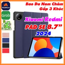 [Ảnh Thật] Bao Da MTB Xia0mi REDMI PAD SE 8.7" 2024 Gấp 3 Khúc Lưng Cứng Có Nam Châm 1