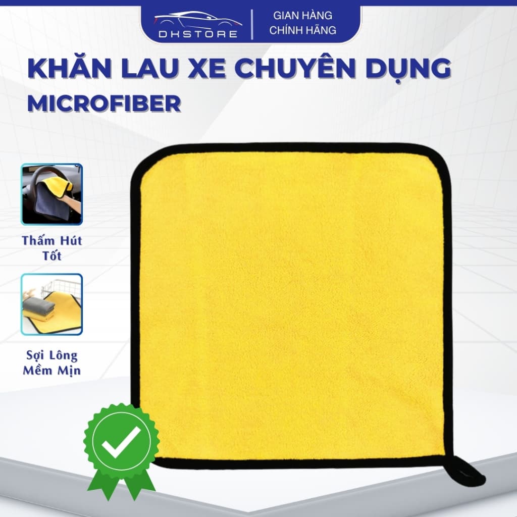 Khăn Lau Xe Chuyên Dụng  Thấm Hút, Khăn Lau Đa Năng Cho Xe Ô Tô, Sợi Tổng Hợp MicroFiber - Phụ Kiện Vệ Sinh Xe DK.Cars