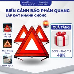 Biển Cảnh Báo Nguy Hiểm Tam Giác Phản Quang Cho Ô Tô, Biển Cảnh Báo Lắp Ghép - Gập Gọn- DK.Cars -Q1 1