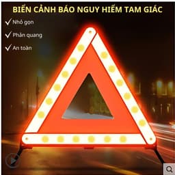 Biển Cảnh Báo Nguy Hiểm Tam Giác Phản Quang Cho Ô Tô, Biển Cảnh Báo Lắp Ghép - Gập Gọn- DK.Cars -Q1 8