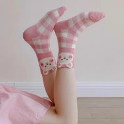 Set 5 đôi Tất Cotton họa tiết Thỏ cherry Hồng siêu đang yêu, cute bé gái te50 { V309 } 4