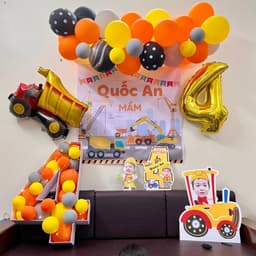 Hộp số tuổi fomex trang trí sinh nhật kèm bóng bay theo tone màu 80cm có đèn led siêu xinh cho bé trai và bé gái 5