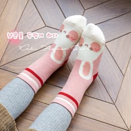 Set 5 đôi Tất Cotton họa tiết Thỏ cherry Hồng siêu đang yêu, cute bé gái te50 { V309 } 6