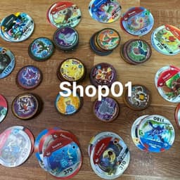 (Cũ) Combo 6c Thẻ pokemon xu nhựa pokemon thẻ toonies pokemon xu sắt 1