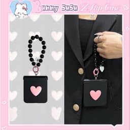 [CÓ SẴN] Nhiều màu - Ốp Z FLIP 8 - Flip5 - Flip7 chất matte mịn charm tim kèm dây hạt bóng và thanh bảo vệ bản lề 1