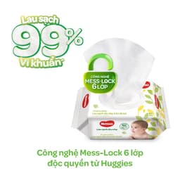 Thùng 12 gói khăn ướt Huggies Êm mềm (không mùi) cao cấp, sợi tự nhiên và dịu nhẹ cho bé (80 miếng/gói) 5
