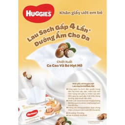 Thùng 12 gói khăn ướt Huggies Bơ hạt mỡ (dưỡng da) cao cấp, dày dặn, mềm mịn cho bé (72 miếng/gói) 7