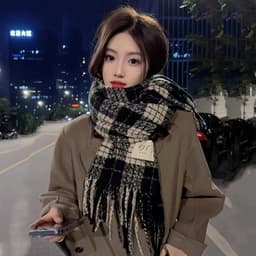 KHĂN CHOÀNG BÔNG CỔ LEN LÔNG MỊN SIÊU ẤM HỌA TIẾT CARO PHỐI MÀU ĐA DẠNG PHONG CÁCH HÀN QUỐC MÙA ĐÔNG 6