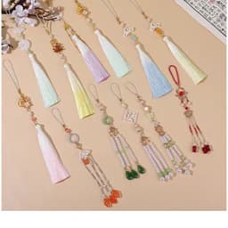 Ghim Cài Áo Vòng Cổ Việt Phục Hán Phục Dây Tua Rua Cosplay Cổ Trang Phụ Kiện Chuỗi Ngọc Kim Loại 6