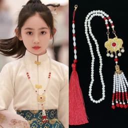 Ghim Cài Áo Vòng Cổ Việt Phục Hán Phục Dây Tua Rua Cosplay Cổ Trang Phụ Kiện Chuỗi Ngọc Kim Loại 9