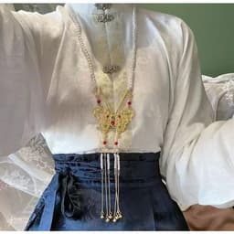 Ghim Cài Áo Vòng Cổ Việt Phục Hán Phục Dây Tua Rua Cosplay Cổ Trang Phụ Kiện Chuỗi Ngọc Kim Loại 5
