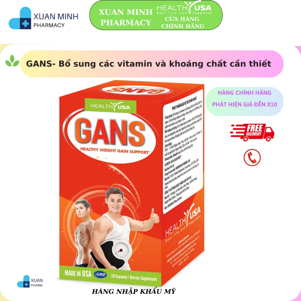 Viên uống hỗ tăng cân GANS - nhập khẩu từ Mỹ