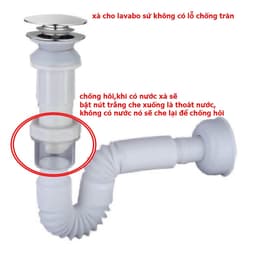 Bộ xả lavabo Xi phông chậu rửa mặt X09, bộ xả lavabo xả chậu rửa mặt xả ruột gà 6