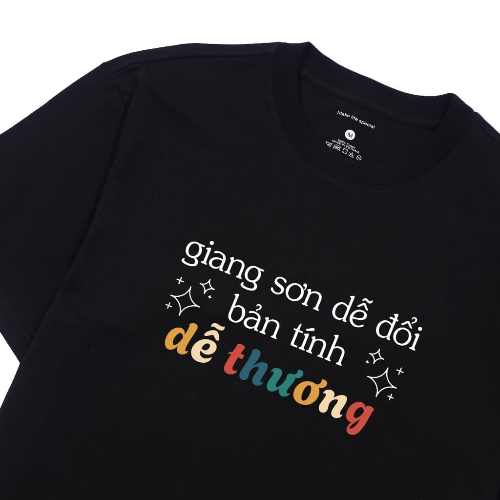Áo Thun Giang Sơn Dễ Đổi, Bản Tính Dễ Thương Câu Nói Hài Hước Meme. 100% Cotton Form Oversize Nam Nữ