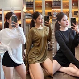 Áo thun giấy dài tay freesize form rộng ( cotton giấy -dài tay) chất mỏng co giản 1