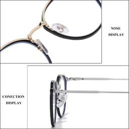 Gọng kính cận thời trang nam nữ ANDU dáng tròn chống tia UV chất liệu kim loại cao cấp - 6254 5