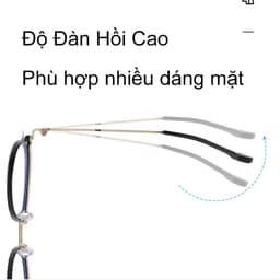 Gọng kính cận thời trang nam nữ ANDU dáng tròn chống tia UV chất liệu kim loại cao cấp - 6254 4
