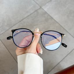 Gọng kính cận thời trang nam nữ ANDU dáng tròn chống tia UV chất liệu kim loại cao cấp - 6254 2
