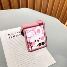 [CÓ SẴN] Viền camera - Ốp Z Flip 8 - Flip6 - Flip5 - Flip7 hồng pastel charm cute kèm dây tym và thanh bảo vệ bản lề 6