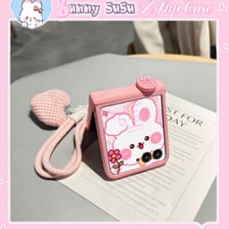 [CÓ SẴN] Viền camera - Ốp Z Flip 8 - Flip6 - Flip5 - Flip7 hồng pastel charm cute kèm dây tym và thanh bảo vệ bản lề 1