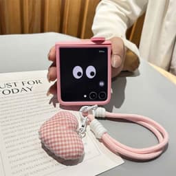 [CÓ SẴN] Viền camera - Ốp Z Flip 8 - Flip6 - Flip5 - Flip7 hồng pastel charm cute kèm dây tym và thanh bảo vệ bản lề 7