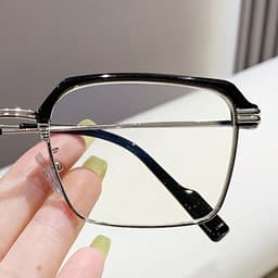 Gọng kính cận nửa viền thời trang nam nữ ANDU dáng vuông chống tia UV kim loại cao cấp - 01177 6