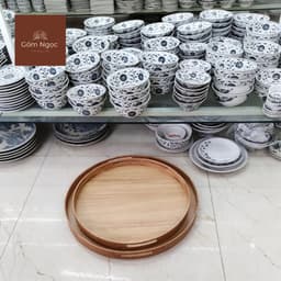 Mâm đựng bát đĩa - Khay đựng bộ bát đĩa hoa mặt trời - Mâm để bộ bán đĩa cúng gia tiên 9