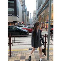 [Sẵn Xám] Áo Blazer Nữ Dáng Dài Áo Vest Nữ Blazer Form Rộng Dáng Dài Áo Khoác Vest Nữ Đi Làm Đi Chơi Thu Đông AZ1073 8