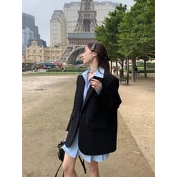 [Sẵn Xám] Áo Blazer Nữ Dáng Dài Áo Vest Nữ Blazer Form Rộng Dáng Dài Áo Khoác Vest Nữ Đi Làm Đi Chơi Thu Đông AZ1073 2