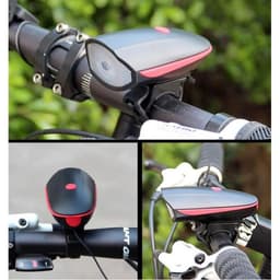Đèn xe đạp có còi pin sạc usb đèn pha Led  chống nước, đèn trước siêu sáng có 5 chế độ thuyr 3