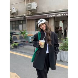 [Sẵn Xám] Áo Blazer Nữ Dáng Dài Áo Vest Nữ Blazer Form Rộng Dáng Dài Màu Đen Kiểu Hàn Quốc Đi Làm Đi Chơi AZ1073 4