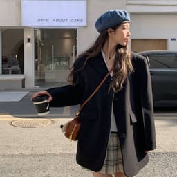 [Sẵn Xám] Áo Blazer Nữ Dáng Dài Áo Vest Nữ Blazer Form Rộng Dáng Dài Màu Đen Kiểu Hàn Quốc Đi Làm Đi Chơi AZ1073 6