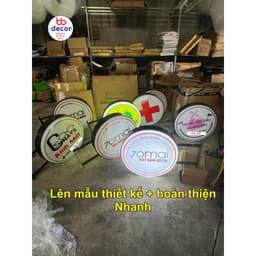Biển quảng cáo hút nổi, Biển mica hút nổi, hộp đèn, IN 2 MẶT, CÓ THANH TREO(KT 60*60cm) 3
