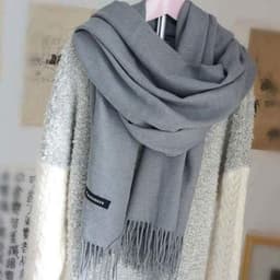 Khăn Choàng Cổ Cashmere Lông Cừu, Bản To 200 x 70cm Dành Cho Nam Nữ, Ấm Áp Mùa Đông Chắc Chắn 9