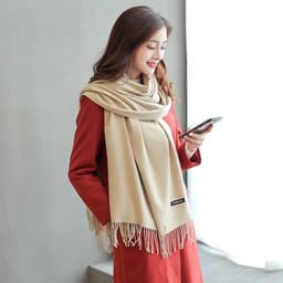 Khăn Choàng Cổ Cashmere Lông Cừu, Bản To 200 x 70cm Dành Cho Nam Nữ, Ấm Áp Mùa Đông Chắc Chắn 8