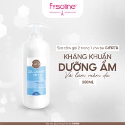 Sữa Tắm Gội 2 trong 1 cho bé Gifrer 500ml - Tinh chất Cúc Vạn Thọ Kháng khuẩn tăng cường độ ẩm - Fysoline 3