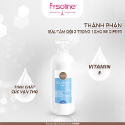 Sữa Tắm Gội 2 trong 1 cho bé Gifrer 500ml - Tinh chất Cúc Vạn Thọ Kháng khuẩn tăng cường độ ẩm - Fysoline 5