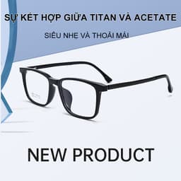 Gọng kính cận thời trang nam nữ  NARO EYEWEAR dáng chữ nhật chất liệu nhựa và titanium - 6066 2