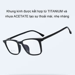 Gọng kính cận thời trang nam nữ  NARO EYEWEAR dáng chữ nhật chất liệu nhựa và titanium - 6066 4