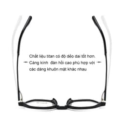 Gọng kính cận thời trang nam nữ  NARO EYEWEAR dáng chữ nhật chất liệu nhựa và titanium - 6066 5