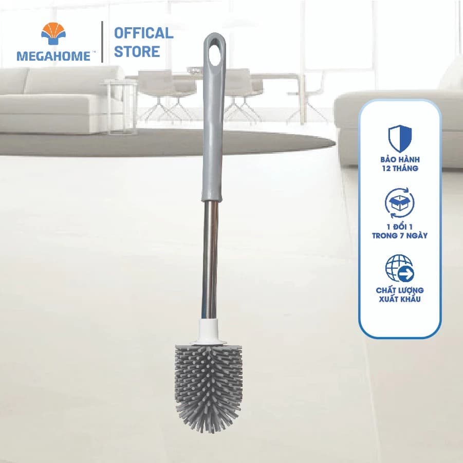 Cọ Toilet Silicon MEGAHOME, Cọ Rửa Bồn Cầu, Nhà Tắm, Nhà Vệ Sinh Siêu Sạch