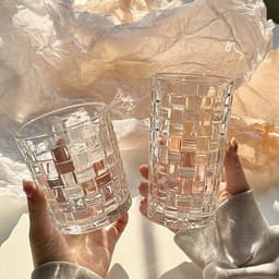 Hộp 6 Ly Thuỷ Tinh Uống Sinh Tố Trà Chanh 250- 460ML Có Thể Xếp Chồng 8