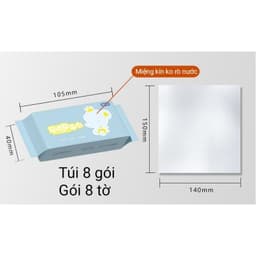 Khăn ướt mini bỏ túi, bịch 8 gói, 8 tờ/gói 6