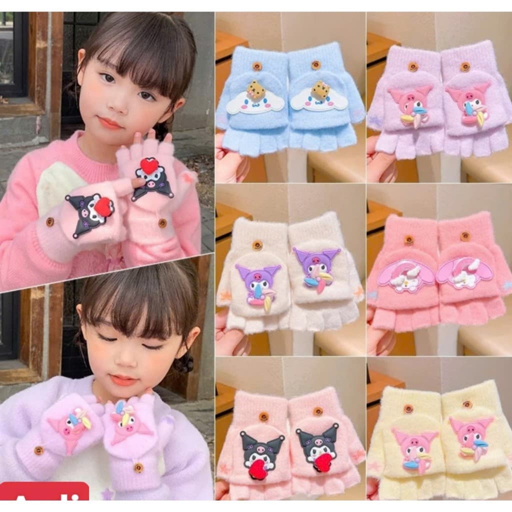 Găng tay Bao tay lông giữ ấm trẻ em từ 4-12 tuổi, hoạt hình hottrend dễ thương ấm áp trong mùa đông